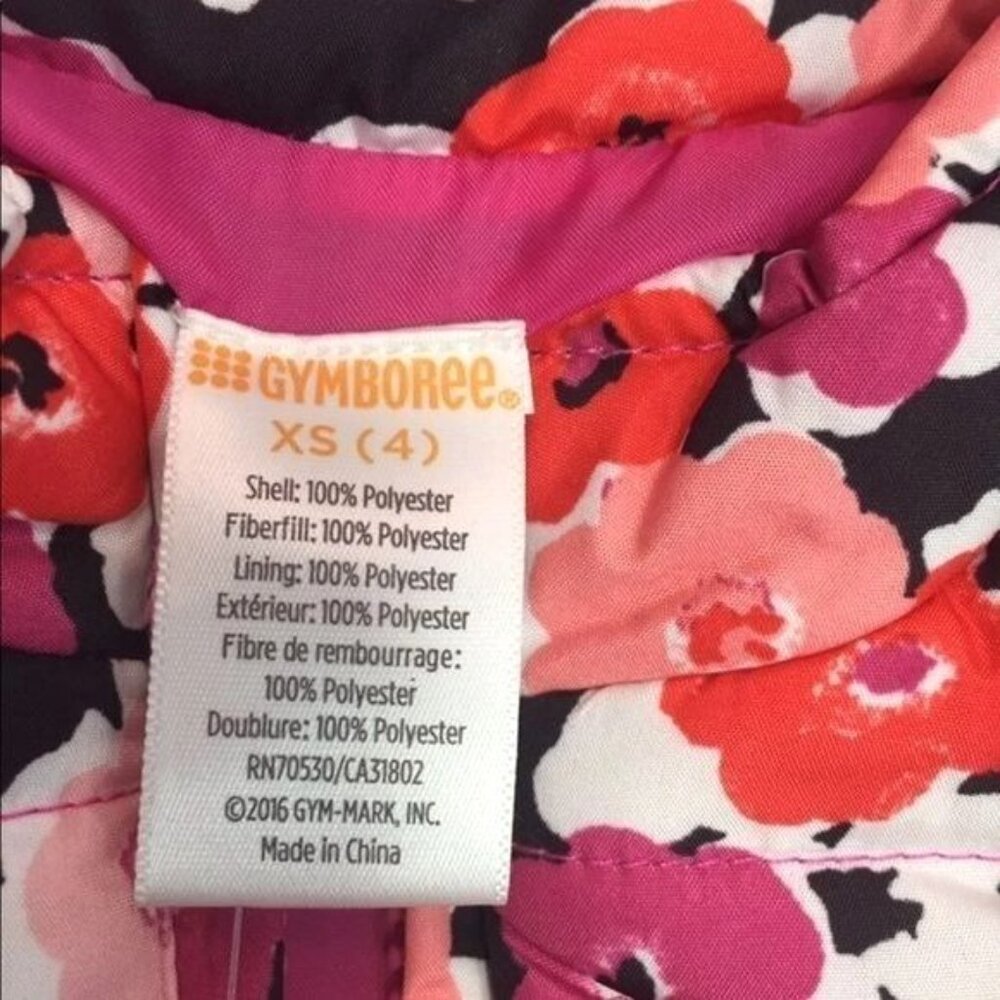 Gymboree Girl Floral Puffer Vest 4 XS - Picture 8 of 11